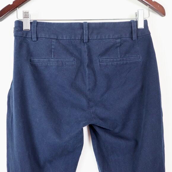 J Crew Size 4 Petite Minnie Pants Stretch Twill Cigarette Navy Blue - Picture 6 of 11
